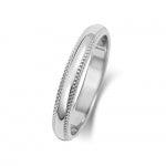 18CT WHITE GOLD 3MM MILLGRAIN LIGHT WEDDING RING