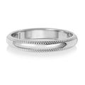 18 Karat Weißgold, 3 mm, Millgrain, mittlerer Ehering