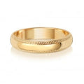 Bague de mariage moyenne en or 18 carats, grain de 4 mm