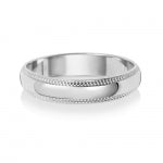 18CT WHITE GOLD 4MM MILLGRAIN LIGHT WEDDING RING