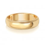 18CT GOLD 5MM MILLGRAIN LIGHT WEDDING RING