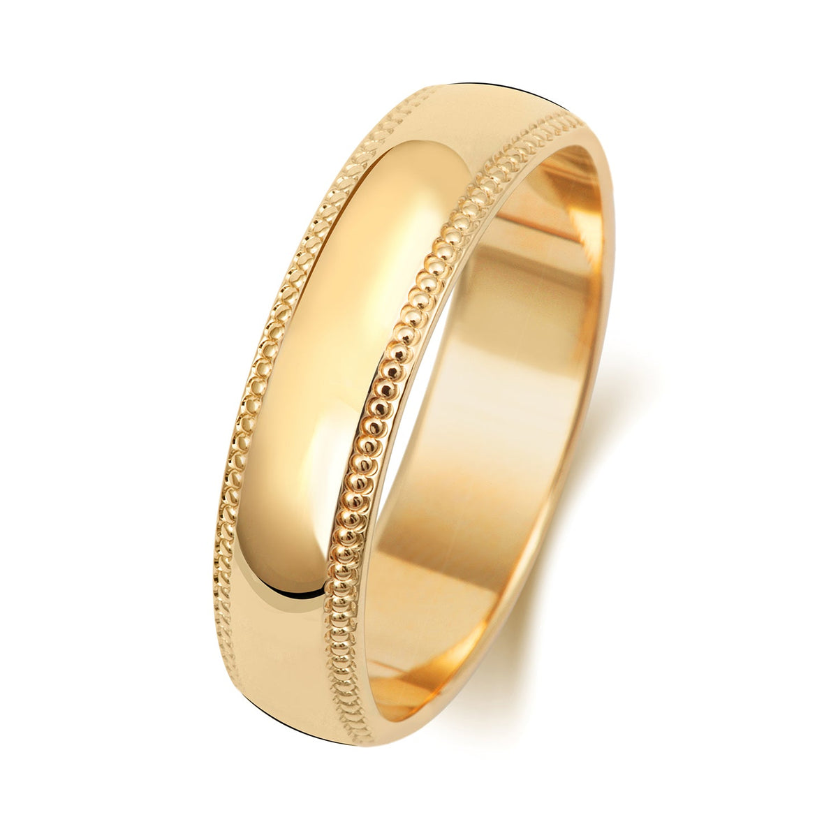 18CT GOLD 5MM MILLGRAIN MEDIUM WEDDING RING