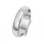 18CT WHITE GOLD 5MM MILLGRAIN HEAVY WEDDING RING