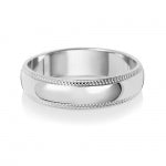 18CT WHITE GOLD 5MM MILLGRAIN LIGHT WEDDING RING