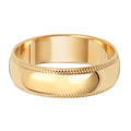 18CT GOLD 6MM MILLGRAIN HEAVY WEDDING RING