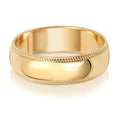 18CT GOLD 6MM MILLGRAIN MEDIUM WEDDING RING