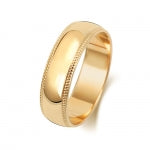 18CT GOLD 6MM MILLGRAIN MEDIUM WEDDING RING